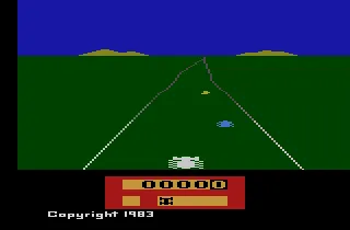 Enduro gameplay screenshot on 2600