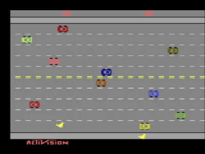 Freeway gameplay screenshot on 2600