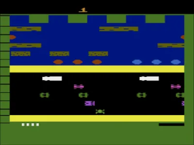 Frogger gameplay screenshot on 2600