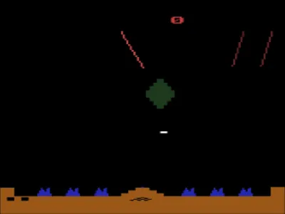 Missile Command gameplay screenshot on 2600
