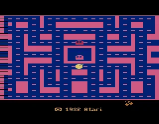 Ms. Pac-Man gameplay screenshot on 2600