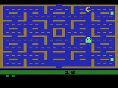 Pac-Man gameplay screenshot on 2600