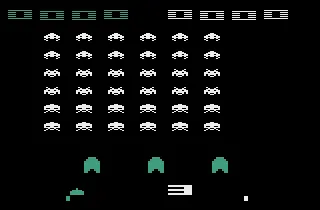 Space Invaders gameplay screenshot on 2600