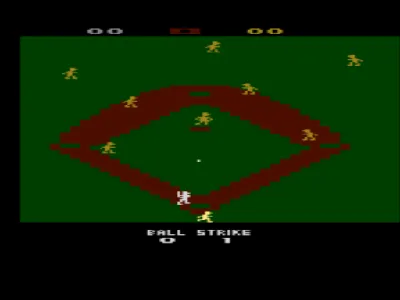 Super Baseball gameplay screenshot on 2600