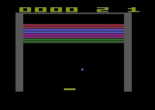 Super Breakout gameplay screenshot on 2600