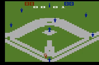 Super Challenge Baseball gameplay screenshot on 2600
