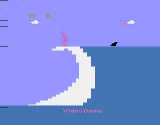 Surfer's Paradise but Danger Below! gameplay screenshot on 2600