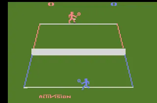 Tennis gameplay screenshot on 2600