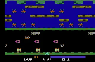 The Official Frogger gameplay screenshot on 2600