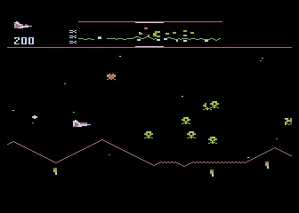 Defender gameplay screenshot on 5200
