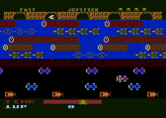 Frogger gameplay screenshot on 5200