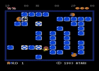 Pengo gameplay screenshot on 5200