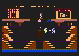 Popeye gameplay screenshot on 5200