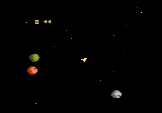 Asteroids gameplay screenshot on 7800