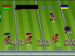 Brutal Sports Football gameplay screenshot on Jaguar