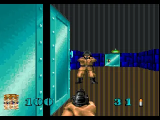 Wolfenstein 3D gameplay screenshot on Jaguar