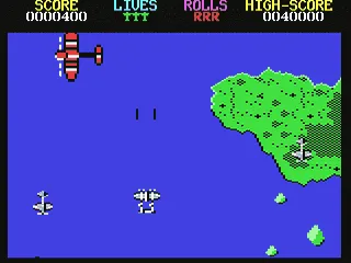 1942 gameplay screenshot on C64