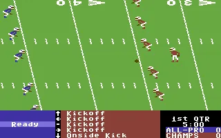 4th & Inches gameplay screenshot on C64