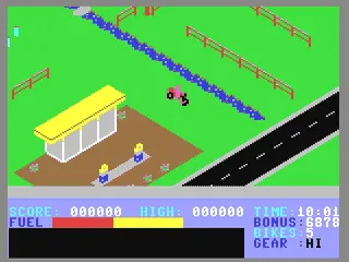 Action Biker gameplay screenshot on C64
