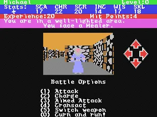 Alternate Reality: The Dungeon gameplay screenshot on C64