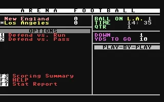 Arena Football gameplay screenshot on C64