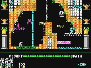Auf Wiedersehen Monty gameplay screenshot on C64
