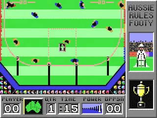 Australian Rules Football gameplay screenshot on C64