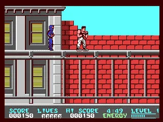 Bad Dudes Vs. DragonNinja gameplay screenshot on C64