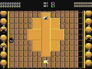 Ballistix gameplay screenshot on C64