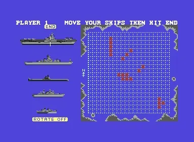 Battleships gameplay screenshot on C64