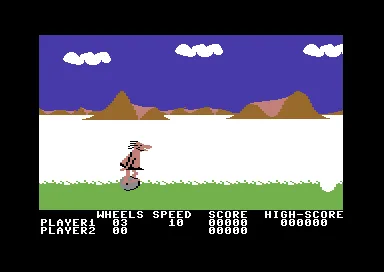B.C.'s Quest for Tires gameplay screenshot on C64