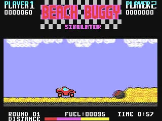 Beach Buggy Simulator gameplay screenshot on C64