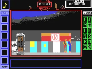 Bill & Ted's Excellent Adventure gameplay screenshot on C64