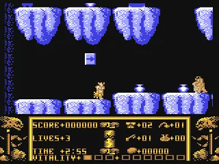 Black Tiger gameplay screenshot on C64