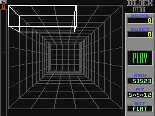 Blockout gameplay screenshot on C64