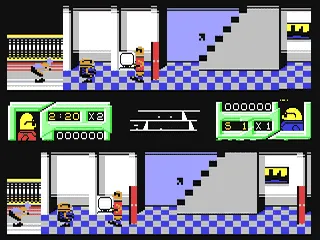 Bonanza Bros. gameplay screenshot on C64