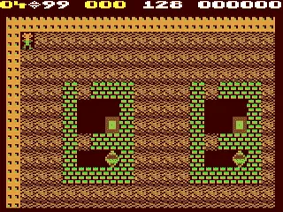 Boulder Dash: Construction Kit gameplay screenshot on C64