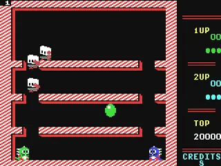 Bubble Bobble gameplay screenshot on C64