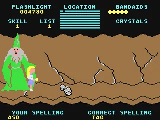 Cave of the Word Wizard gameplay screenshot on C64