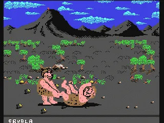 Caveman Ughlympics gameplay screenshot on C64