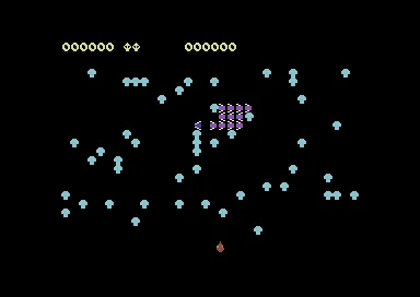 Centipede gameplay screenshot on C64