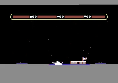 Choplifter gameplay screenshot on C64