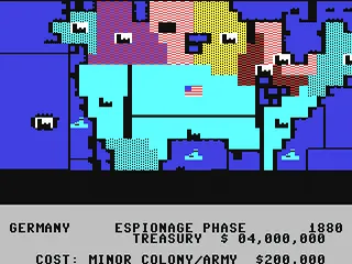 Colonial Conquest gameplay screenshot on C64