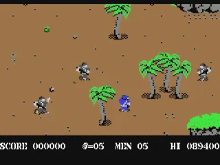 Commando gameplay screenshot on C64