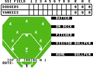 Computer Baseball gameplay screenshot on C64