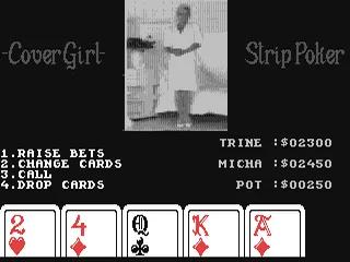 Cover Girl Strip Poker gameplay screenshot on C64