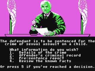 Crime and Punishment gameplay screenshot on C64