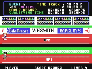 Daley Thompson's Decathlon gameplay screenshot on C64