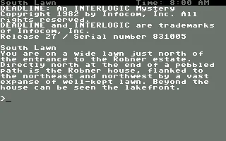 Deadline gameplay screenshot on C64