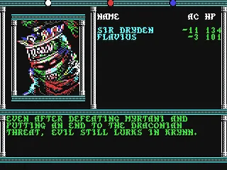 Death Knights of Krynn gameplay screenshot on C64